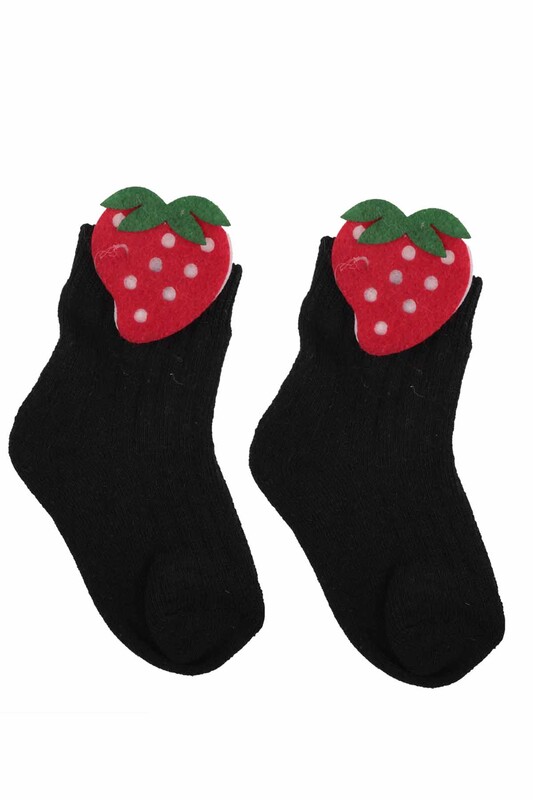 ÜNLÜ BABY - Strawberry Girl Short Socks | Black