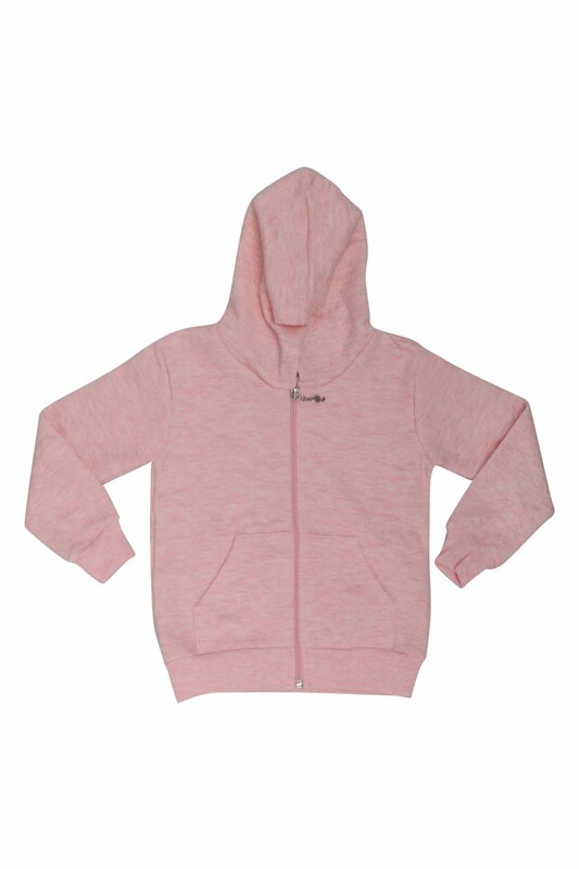 SİMİSSO - Relief Design Hooded Girl Cardigan | Pink