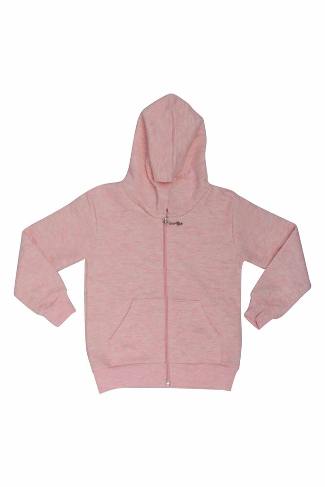 Relief Design Hooded Girl Cardigan | Pink