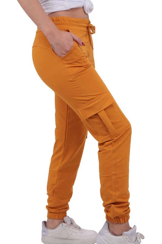 Cargo Woman Sweatpants with Pockets B-151 | Mustard - Thumbnail