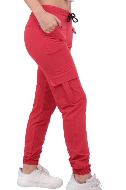 Cargo Sweatpants with Pockets B-151 | Red - Thumbnail