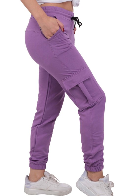 Cargo Woman Sweatpants with Pockets B-151 | Purple - Thumbnail