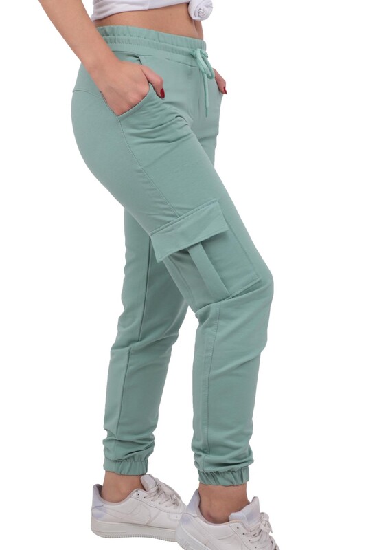Cargo Woman Sweatpants with Pockets B-151 | Sea Green - Thumbnail