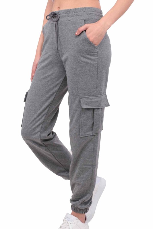 Cargo Woman Sweatpants with Pockets B-151 | Gray - Thumbnail