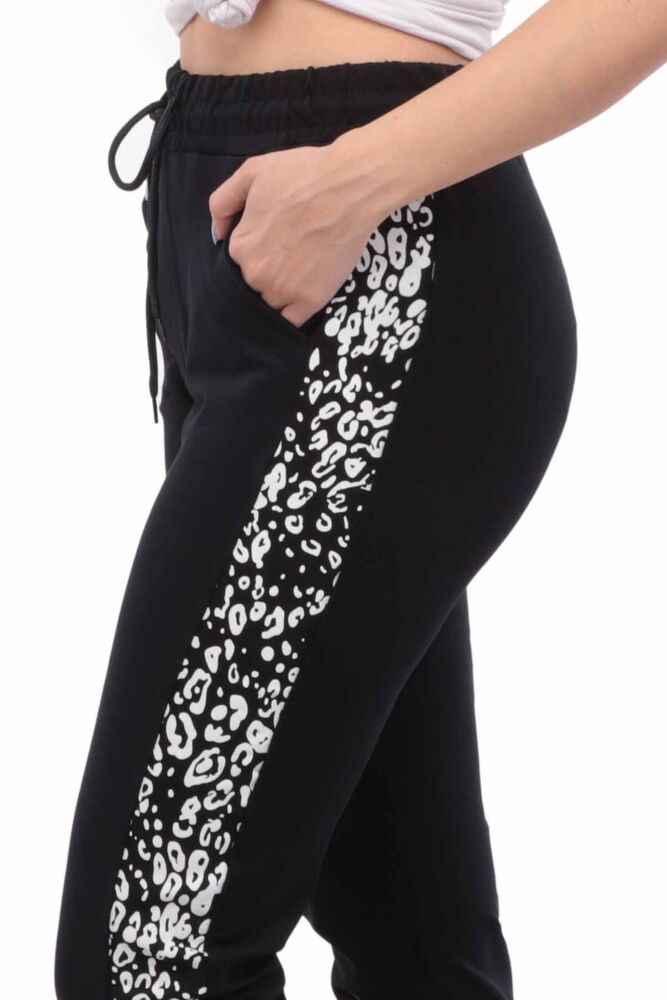 Animal Printed Woman Sweatpants | Black