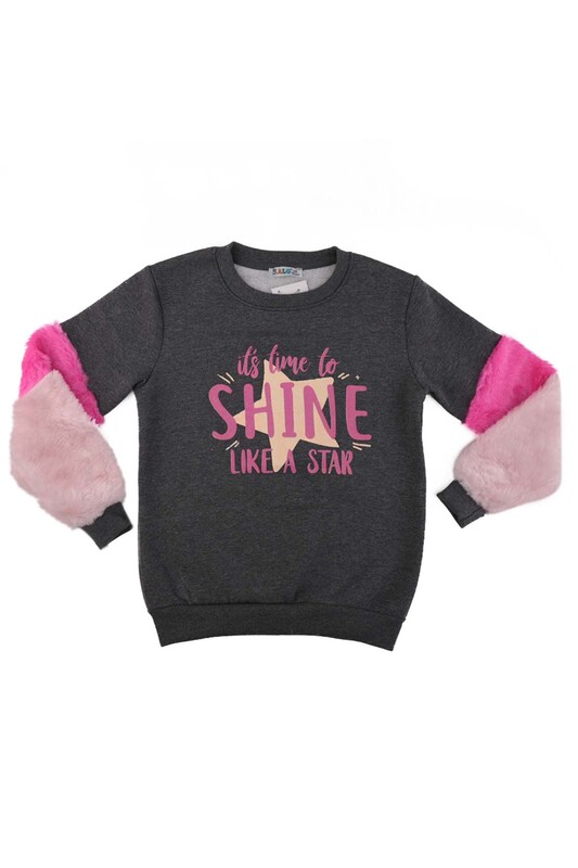 Plush Arm Girl Sweatshirt | Smoky - Thumbnail