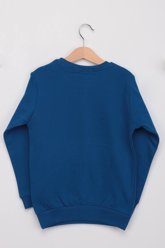 Seven Teen Boy Printed Sweatshirt | Sax - Thumbnail