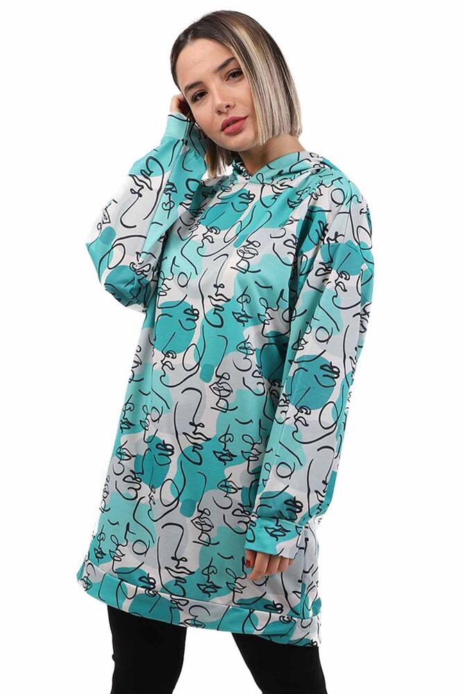 Patterned Woman Sweatshirt 6503 | Green