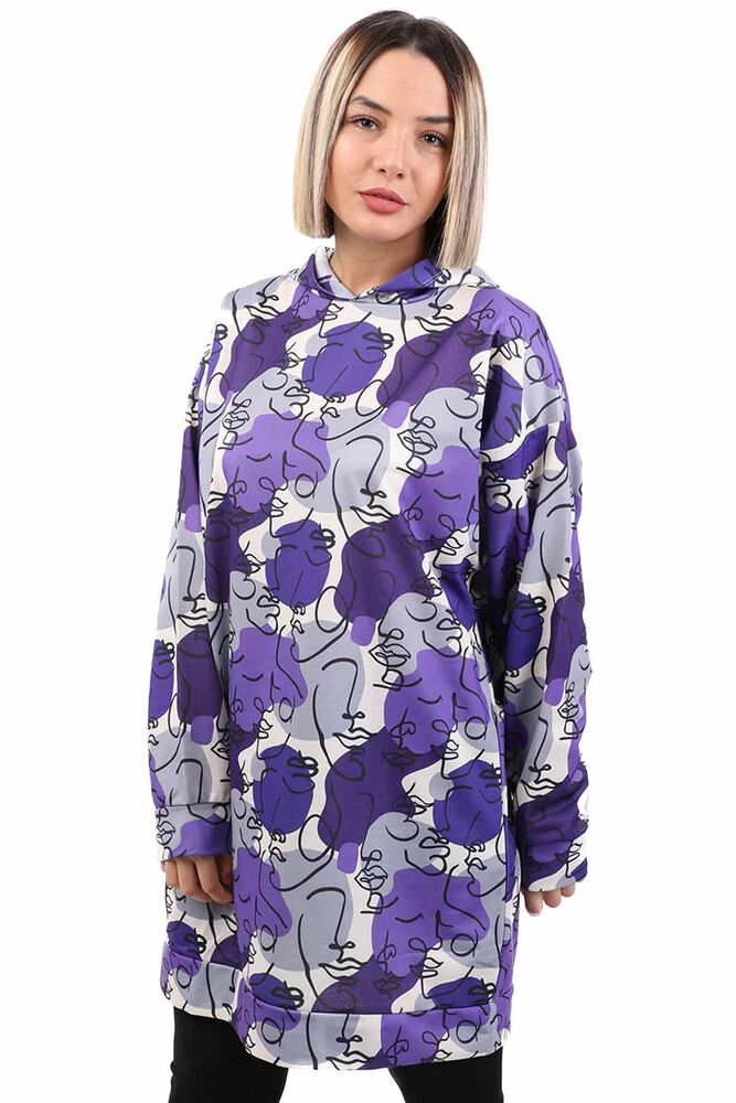 Printed Woman Sweatshirt 6503 | Purple