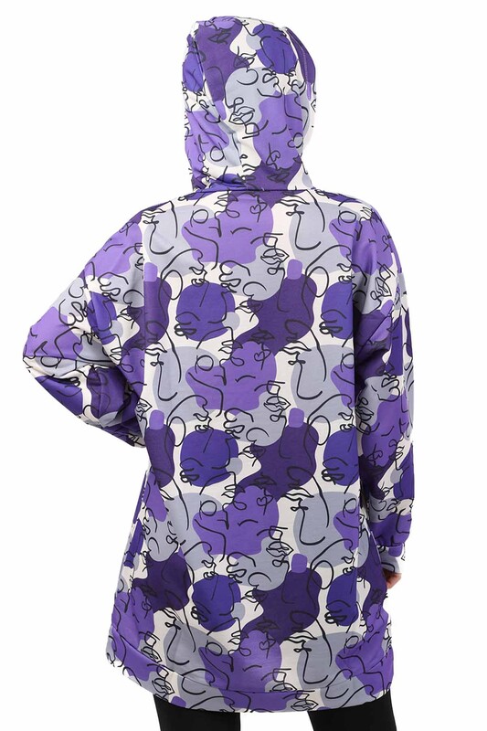 Printed Woman Sweatshirt 6503 | Purple - Thumbnail