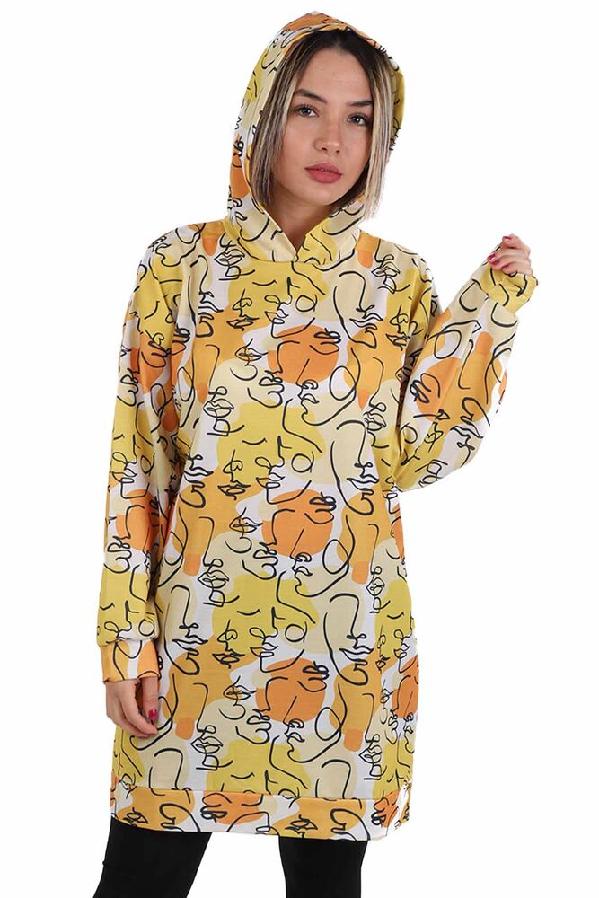 Patterned Woman Sweatshirt 6503 | Yellow