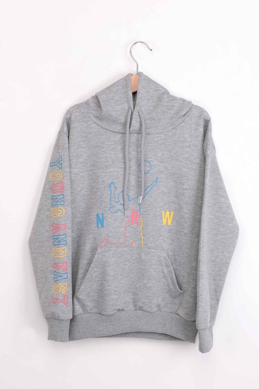 NİRVANA - Hooded Girl Sweatshirt | Gray