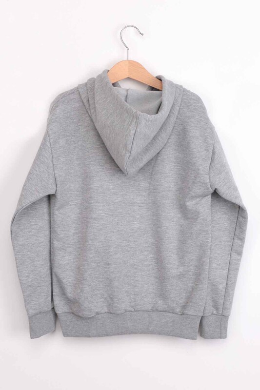 Hooded Girl Sweatshirt | Gray - Thumbnail