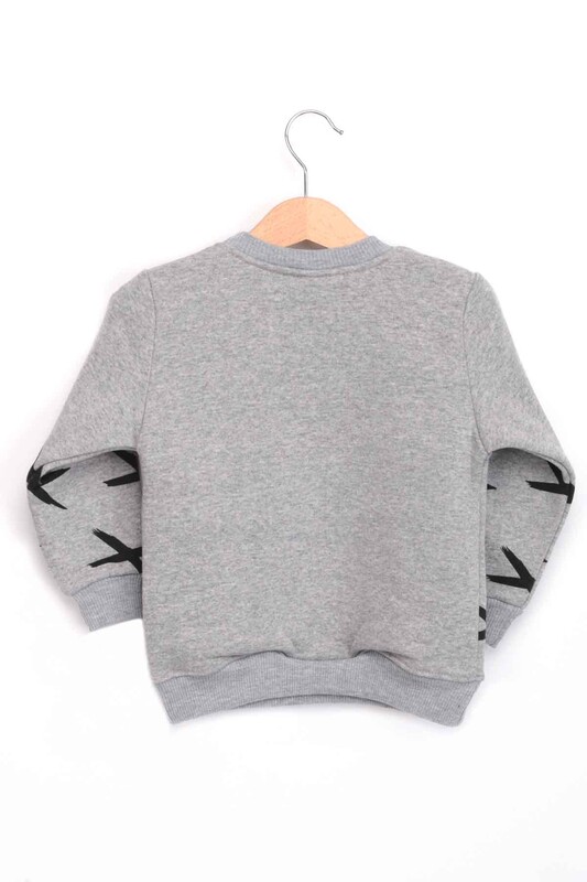 Crew Neck 3 Yarn Boy Sweatshirt | Grey - Thumbnail