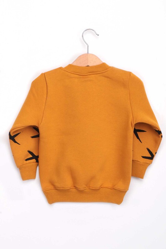 Crew Neck 3 Yarn Boy Sweatshirt | Mustard - Thumbnail