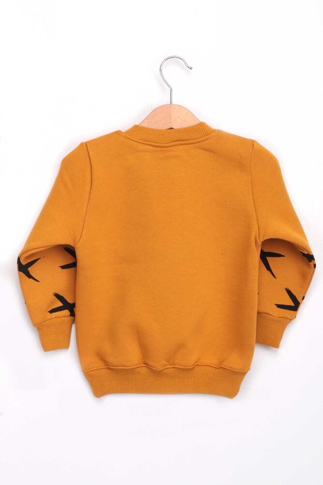 Crew Neck 3 Yarn Boy Sweatshirt | Mustard