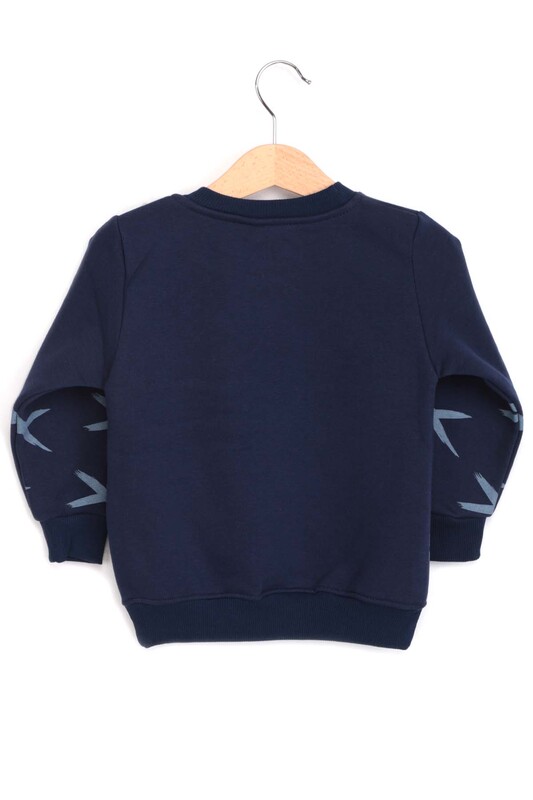 Crew Neck 3 Yarn Boy Sweatshirt | Navy Blue - Thumbnail
