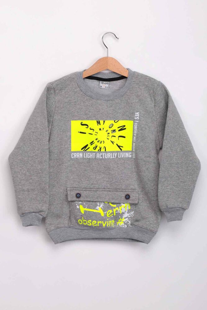 3 Thread Boy Sweatshirt with Pockets | Grey