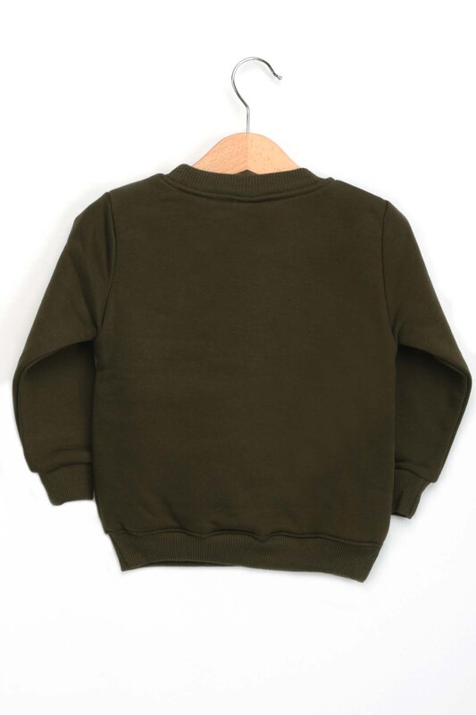 3 Thread Boy Sweatshirt with Pockets | Khaki - Thumbnail