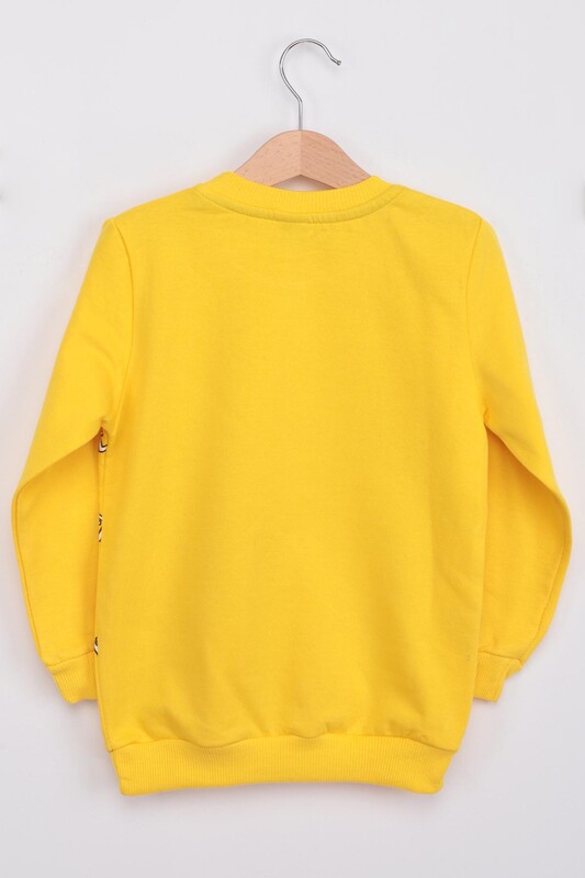 Letter Printed Girl Sweatshirt | Yellow - Thumbnail