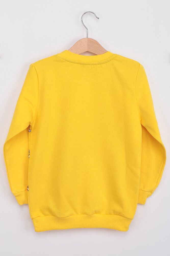 Letter Printed Girl Sweatshirt | Yellow