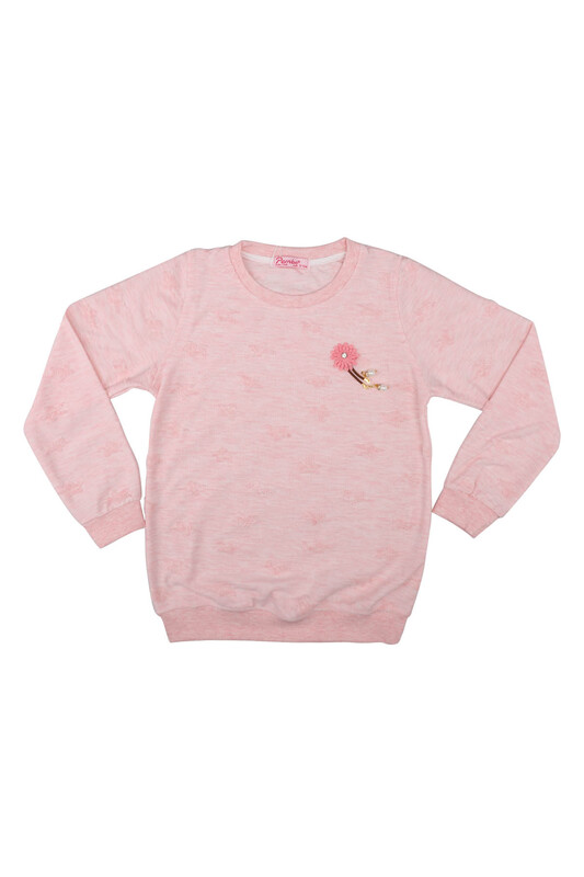 SİMİSSO - Crew Neck Girl Sweatshirt 3506 | Pink