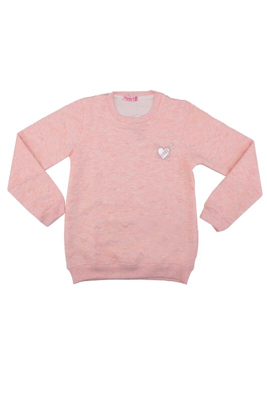 SİMİSSO - Love Printed Girl Sweatshirt 1522 | Pink