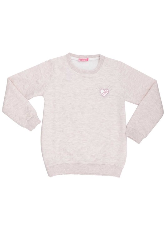 SİMİSSO - Love Printed Girl Sweatshirt 1522 | Cream