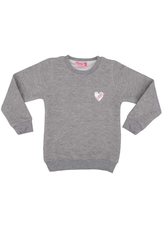 Love Printed Girl Sweatshirt 1522 | Gray