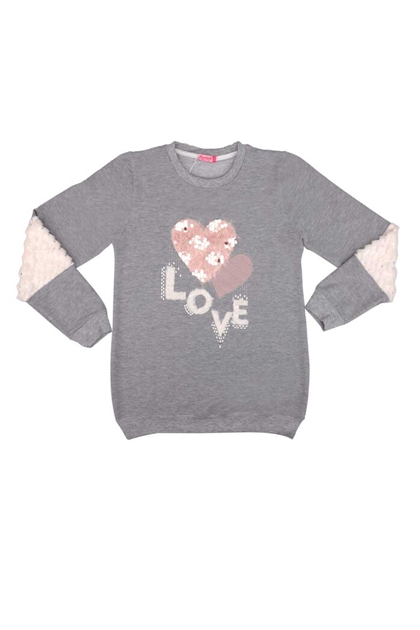 SİMİSSO - Plush Girl Sweatshirt 3526 | Gray