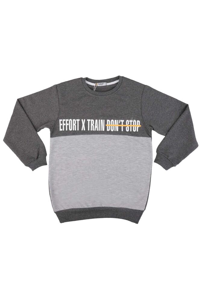 Text Printed Boy Sweatshirt | Grey