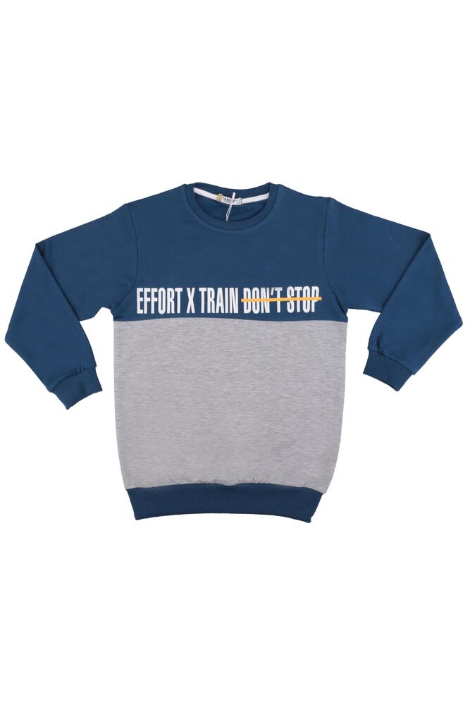 Text Printed Boy Sweatshirt | Navy Blue