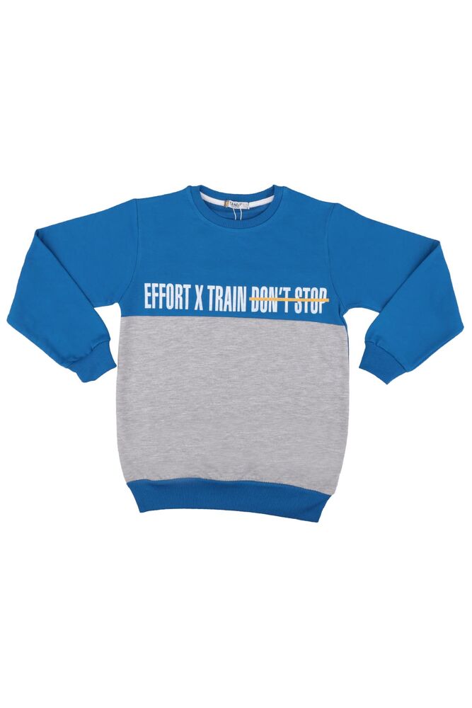 Text Printed Boy Sweatshirt | Blue