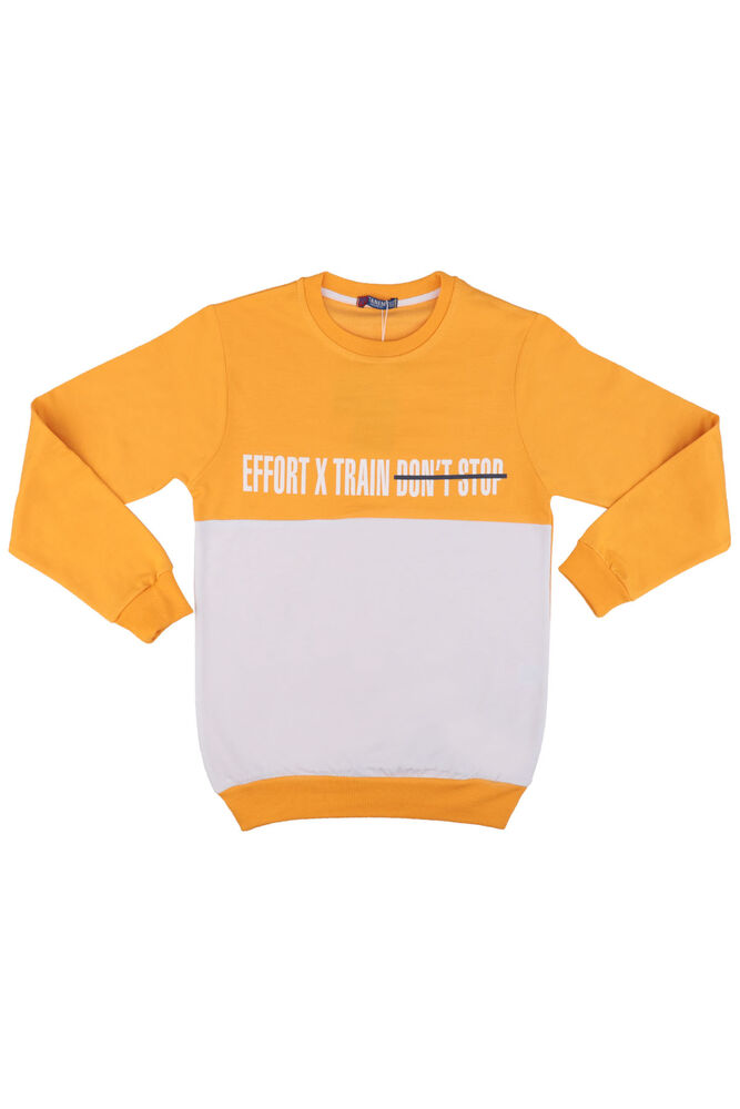 Text Printed Boy Sweatshirt | Yellow