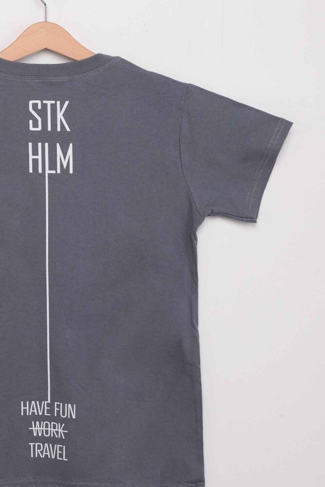Text Printed Boy T-shirt 1112 | Grey