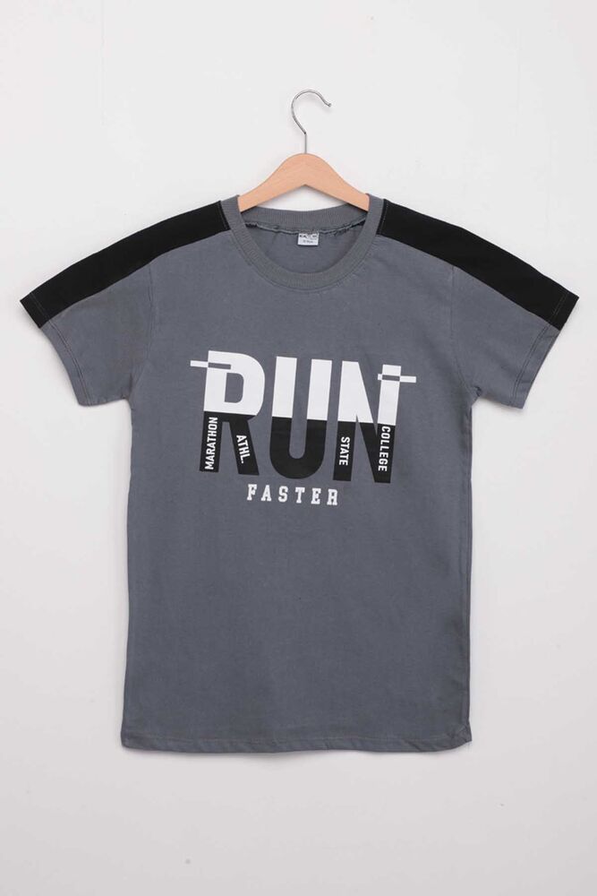 Text Printed Boy T-shirt | Grey