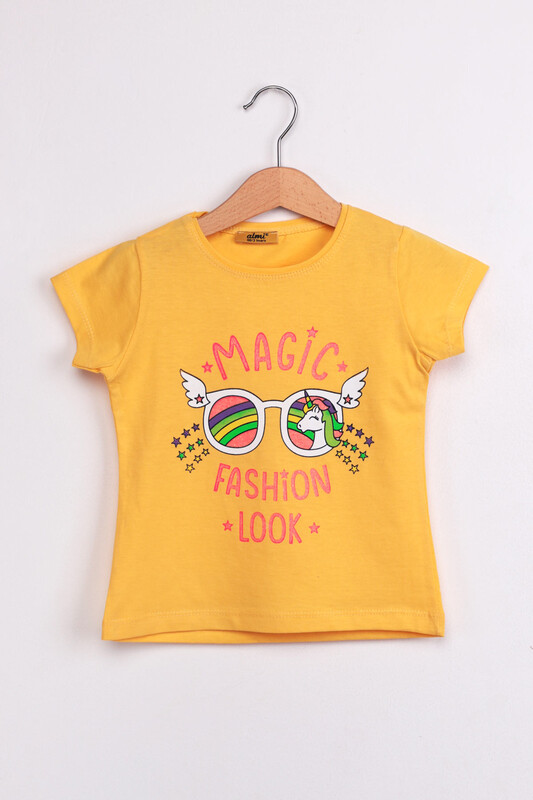 ALMİ - Kid Magıc Fashion Look Printed T-shirt | Yellow