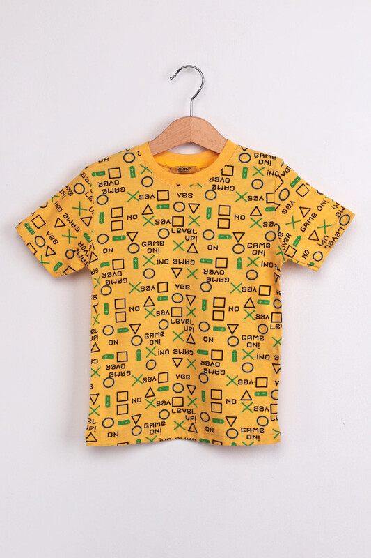 ALMİ - Kid Game Over Printed T-shirt | Yellow