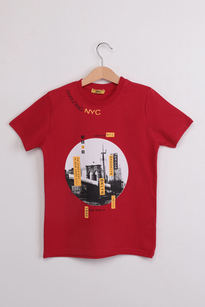 Waiter Amazing NYC Kid Printed T-shirt | Red