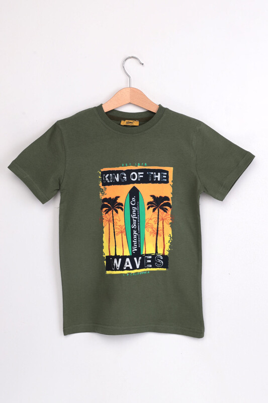 ALMİ - Waiter King Of The Printed Kid T-shirt | Khaki