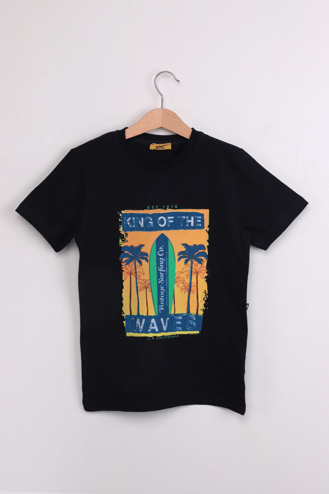 Waiter King Of The Printed Kid T-shirt | Navy Blue