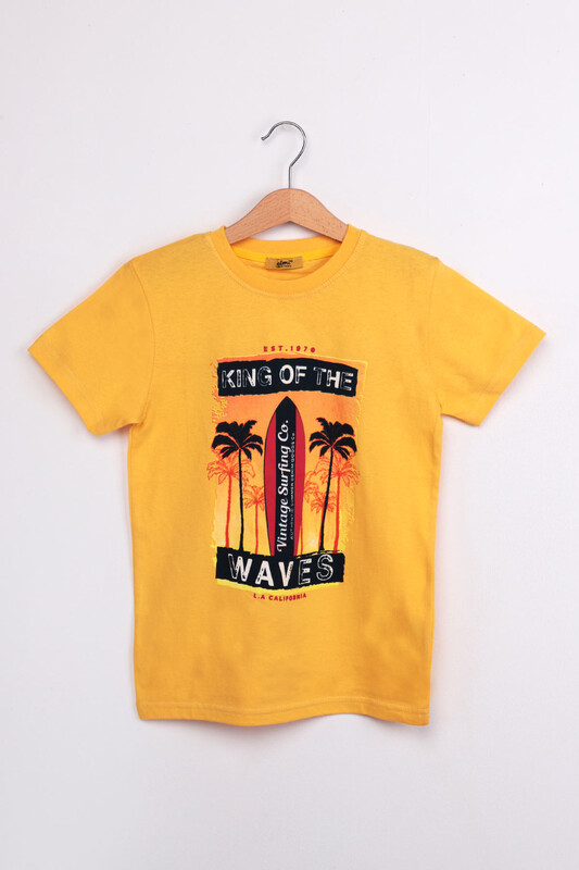 ALMİ - Waiter King Of The Printed Kid T-shirt | Yellow