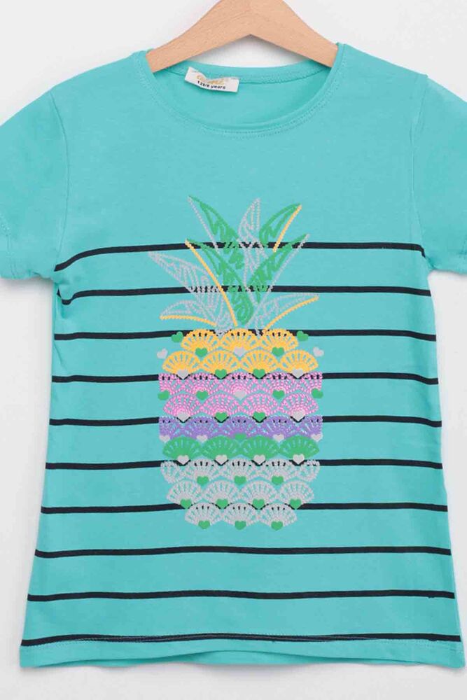 Pineapple Printed Girl T-shirt | Mint