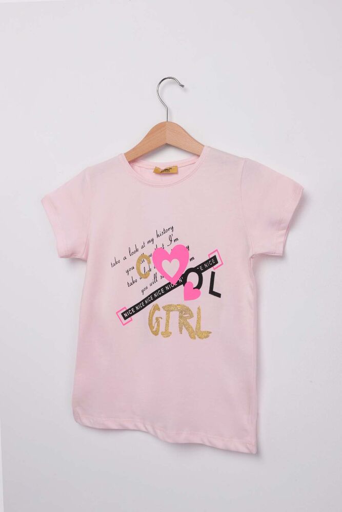 Printed Glittery Girl T-shirt | Powder