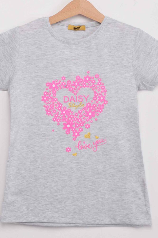Daisy Style Printed Girl T-shirt | Gray