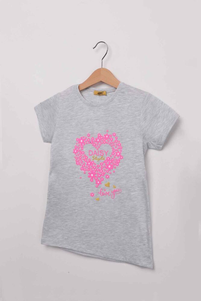 Daisy Style Printed Girl T-shirt | Gray