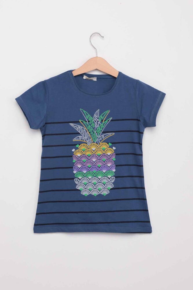 Pineapple Printed Girl T-shirt | Indigo