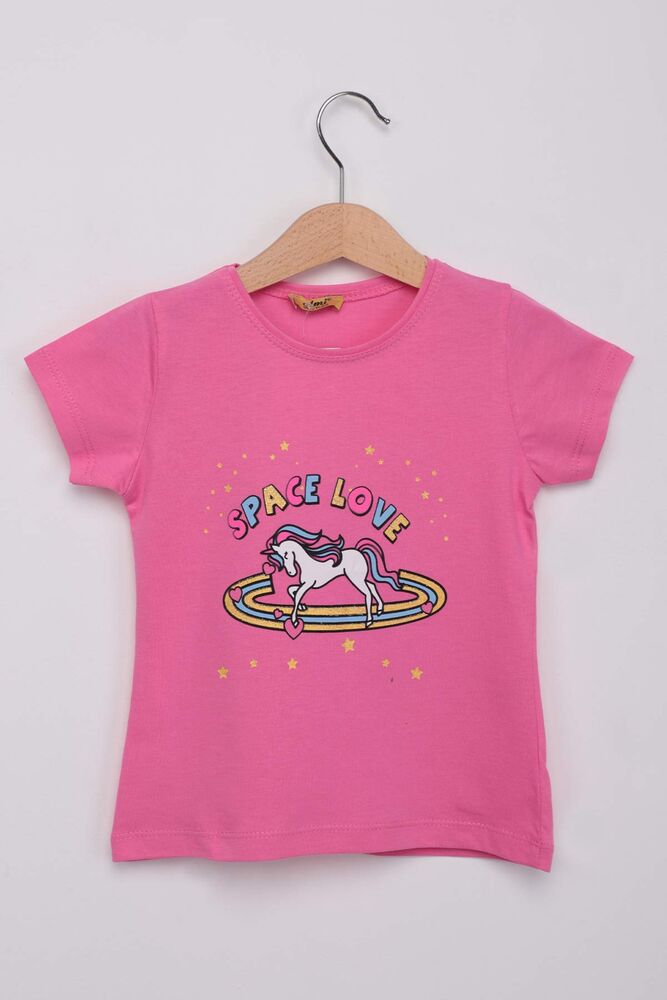 Kid Space Love Printed T-shirt | Pink
