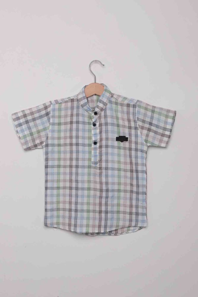 Line Pattern Boy Shirt | Green
