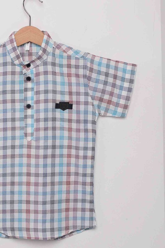 Line Pattern Boy Shirt | Purple - Thumbnail